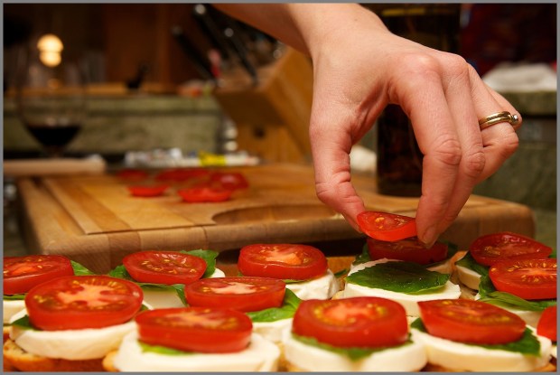 Bruschetta in the making