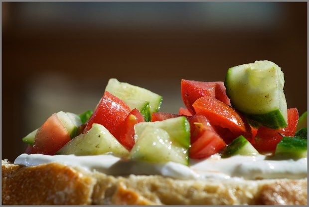 Tomato and Cucumber Tartine rachellekweymuller