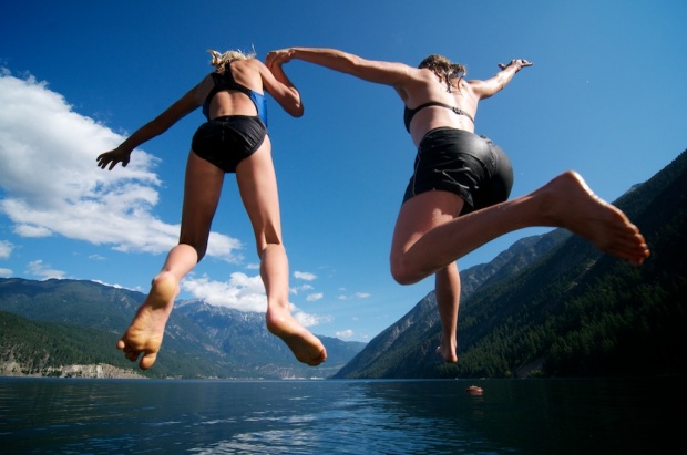 Jumping Into The Cool BC Lakes